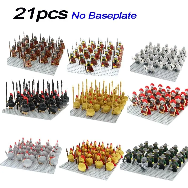 21Pcs Lego Super Heroes Gladiatus Warriors Rome Fighters Medieval Castle Knights Building Blocks Diy Brick Toy Figures 1