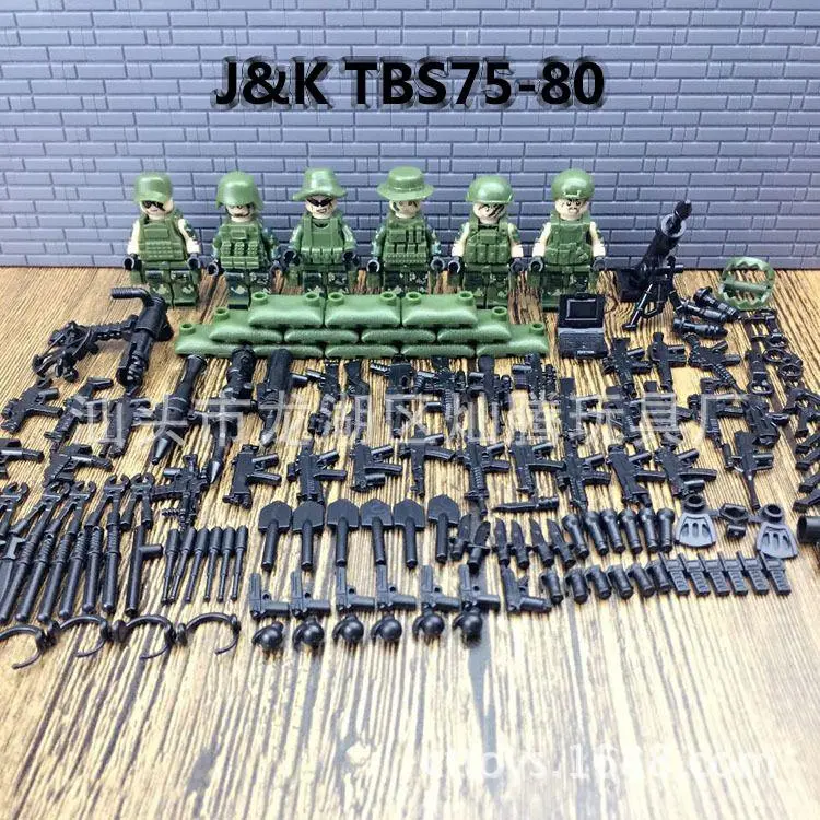 6Pcs Modern Military Armed Forces Swat Jungle Maze Mini Sences Building Blocks Children Toys Gift Compatible With Lego 1