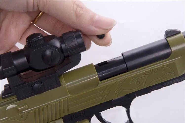 Diy Building Blocks Toy Gun Beretta And Gunsight Assembly Toy Puzzle Model Can Fire Bullets(Mung Bean) With Instruction Book 2