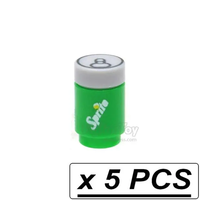 5Pcs/Lot Brick Printed Cola Drinks Spirit Tonic Water Moc City Parts Building Blocks Gifts Toys For Children Lego 3