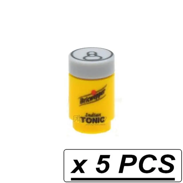 5Pcs/Lot Brick Printed Cola Drinks Spirit Tonic Water Moc City Parts Building Blocks Gifts Toys For Children Lego 16