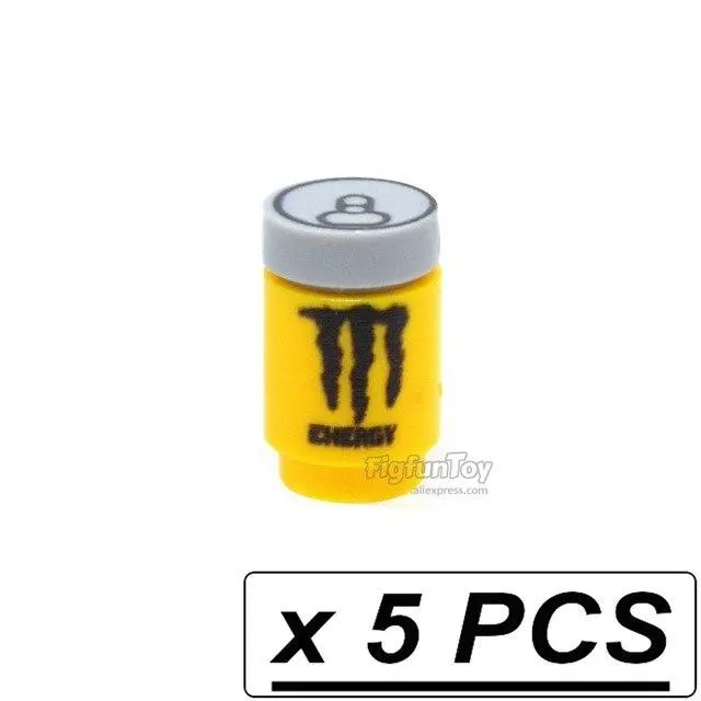 5Pcs/Lot Brick Printed Cola Drinks Spirit Tonic Water Moc City Parts Building Blocks Gifts Toys For Children Lego 15