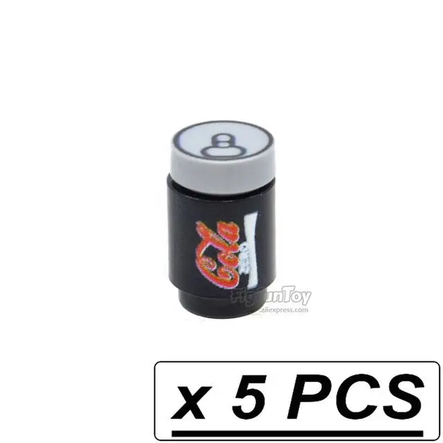 5Pcs/Lot Brick Printed Cola Drinks Spirit Tonic Water Moc City Parts Building Blocks Gifts Toys For Children Lego 7