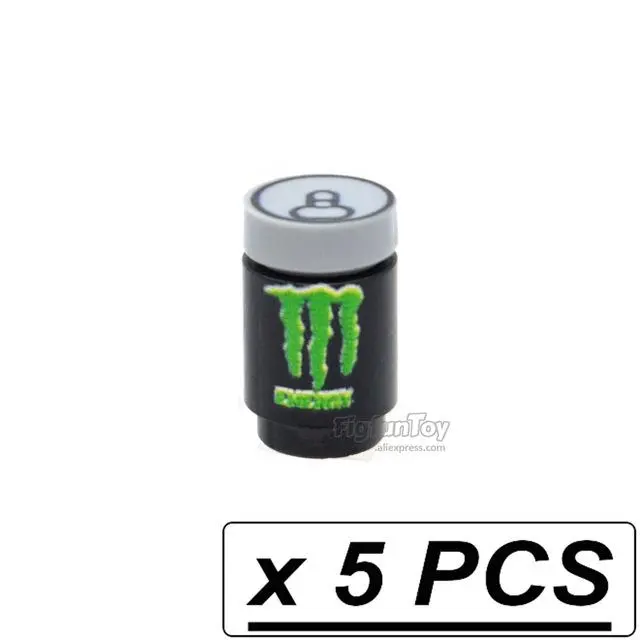 5Pcs/Lot Brick Printed Cola Drinks Spirit Tonic Water Moc City Parts Building Blocks Gifts Toys For Children Lego 9