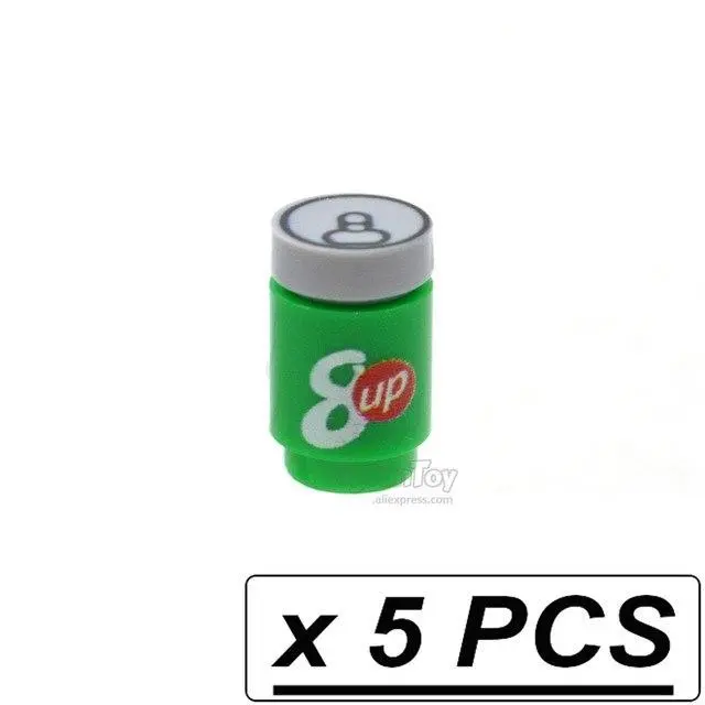 5Pcs/Lot Brick Printed Cola Drinks Spirit Tonic Water Moc City Parts Building Blocks Gifts Toys For Children Lego 11