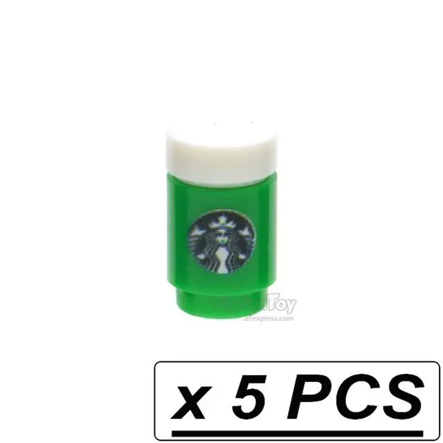 5Pcs/Lot Brick Printed Cola Drinks Spirit Tonic Water Moc City Parts Building Blocks Gifts Toys For Children Lego 16