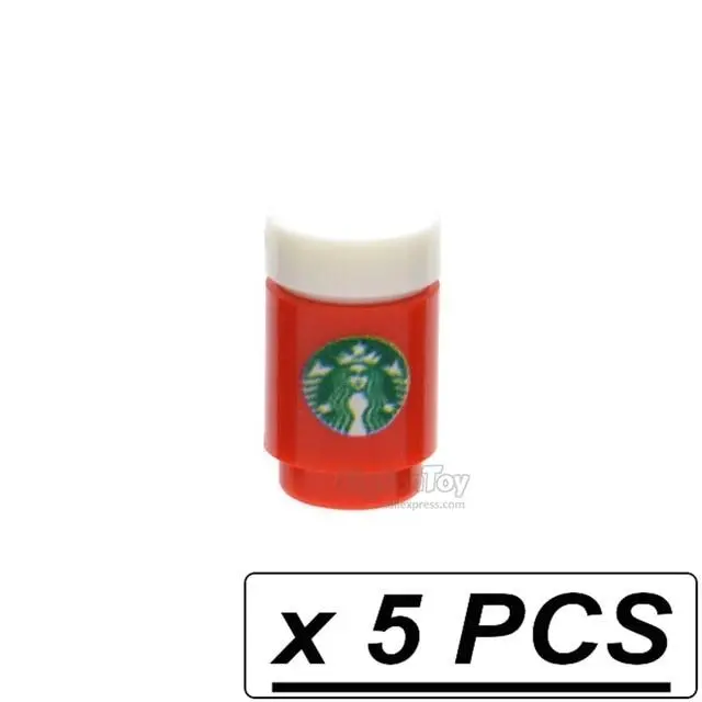 5Pcs/Lot Brick Printed Cola Drinks Spirit Tonic Water Moc City Parts Building Blocks Gifts Toys For Children Lego 19