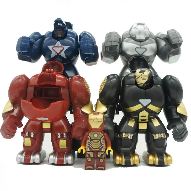 4Sets/Lot Super Heroes Marvel Avengers Ironman Hulkbusters Model Figure Blocks Compatible Legoe Building Brick Toys For Children 1