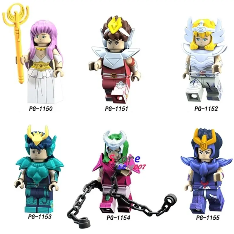 Cartoon Comic Saint Seiya Movie Athena Shiryu Glacier Tutankhamu Godzilla Alien Ultraman Building Block Toy For Children 1