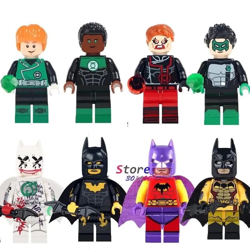 Super Heroes Classic Batman Red Green Lantern Clark Kent Joker Exclusive Building Blocks Models Bricks Toys For Children 1