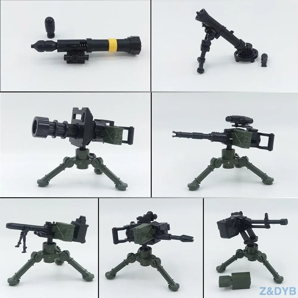 Heavy Machine Guns Diy Military Weapons Bazooka Soldiers Army Model Building Block Brick Arms Ww2 Police Legoed Toy For Children 1