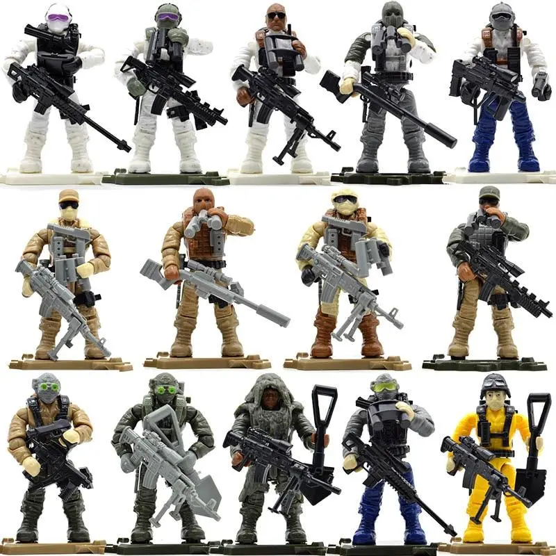 Set Game Army Soldiers Duty Military Series With Weapons Call Telescope Building Blocks Bricks Toys For Children 1