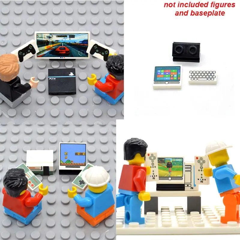 Set Printed Game Console Computer Mobile Phone 1*2 Bricks Tablet Pad Parts Building Blocks Moc City Toys For Children 1