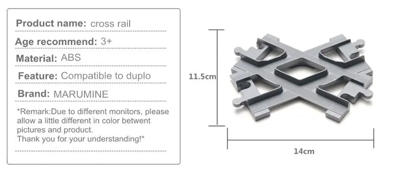 Marumine Blocks Duplo Toy Train Track Crossover Parts Railway Switch Building Bricks Gift For Children 3