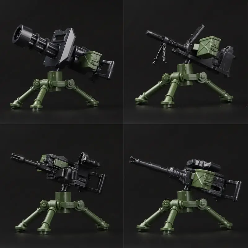 4Pcs/Sets Military Weapon Gatling M2 Aviation Machine Guns Mk19 Ww2 World War Swat Team Army Soldiers Moc Lego Accessories 1