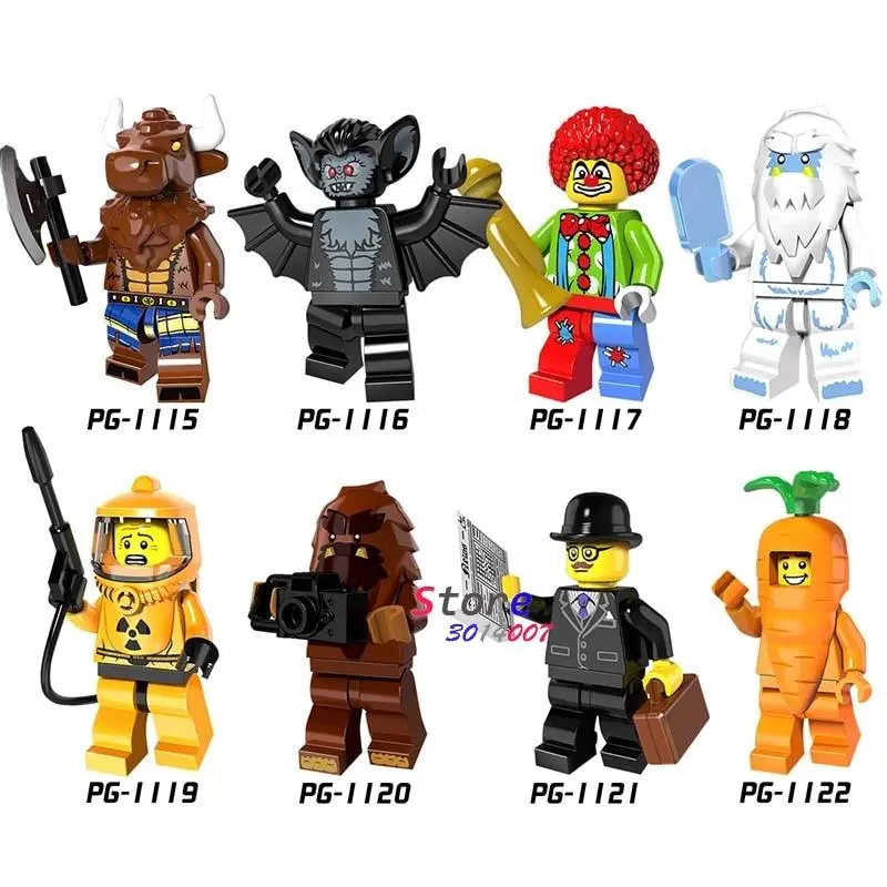 Businessman Vampire Batman Yeti Carrot Man Bigfoot Collection Series Building Blocks Models Bricks Toys For Children Kits 1