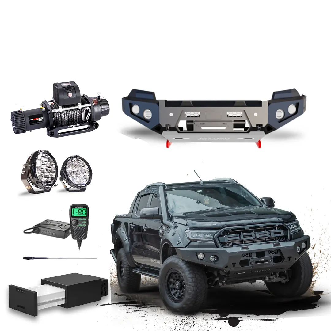 Ford Ranger Touring Pack Suits: Px2 & Px3 - Gt Bumper, Winch, Lights, Uhf + Free Fridge 1