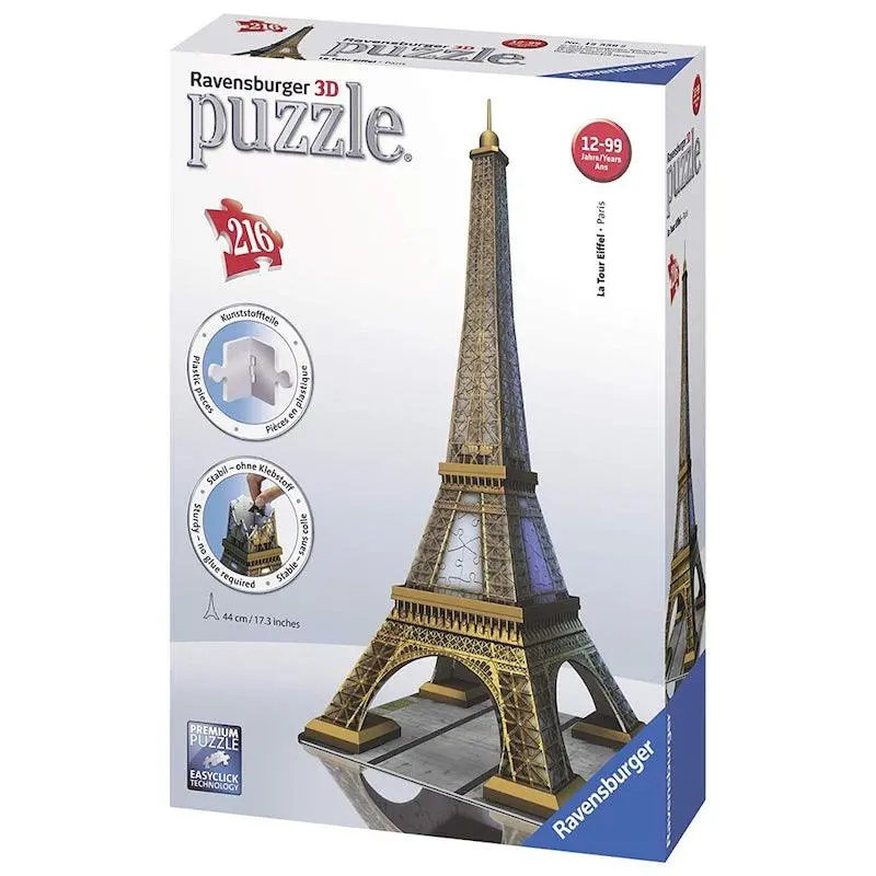 Ravensburger Eiffel Tower 216 Piece 3D Building Set 1