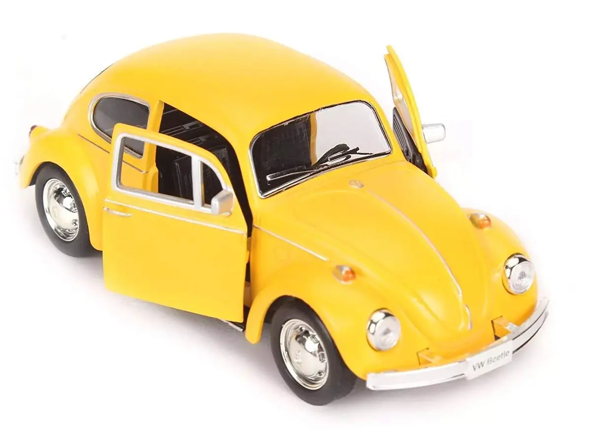 Rmz City Diecast Volkswagen Beetle Scaled Model (Yellow) - Classic Edition 2