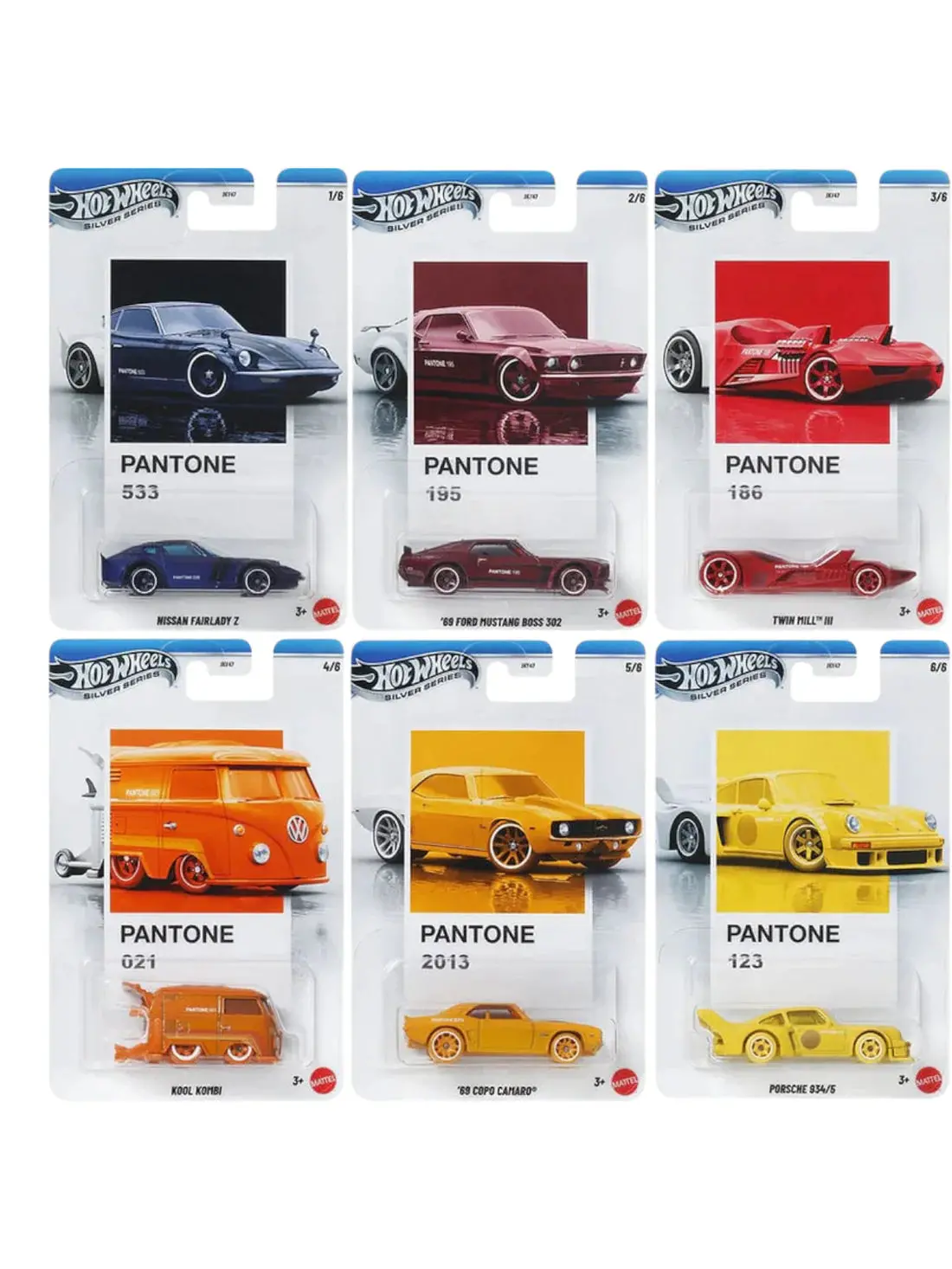 Hot Wheels 2026 Pantone Collection Silver Celebration Series 1:64 Scale - Set Of 6 Cars 1