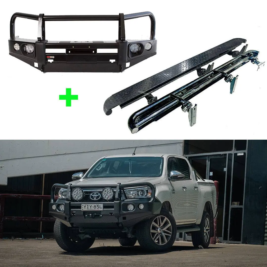 Bull Bar + Rockslider Combo Suits - Hilux | Rockarmor 1
