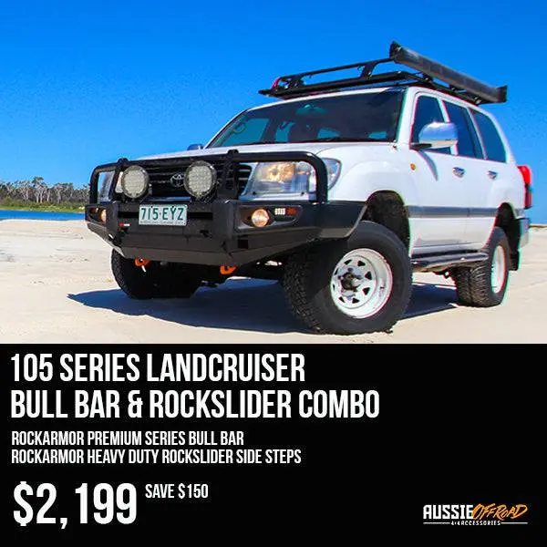 Bull Bar & Rockslider Combo Suits - Landcruiser 105 Series | Rockarmor 1