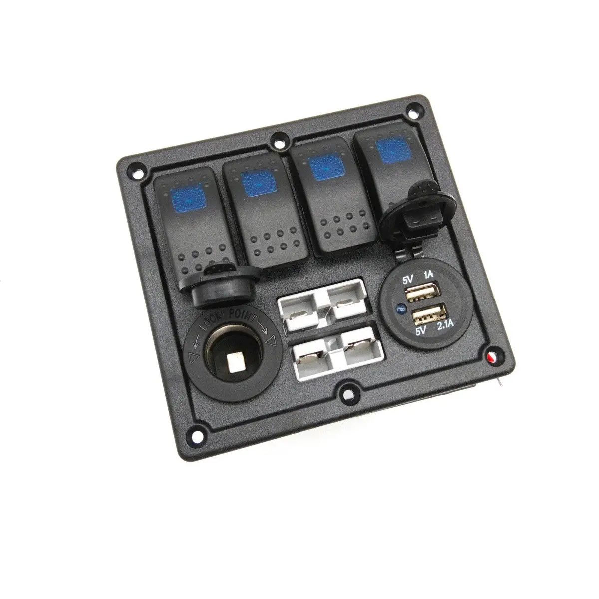 12V Switch Panel - 4Way Rocker Switch Panel | 50Amp Dual Anderson | Usb Input 1