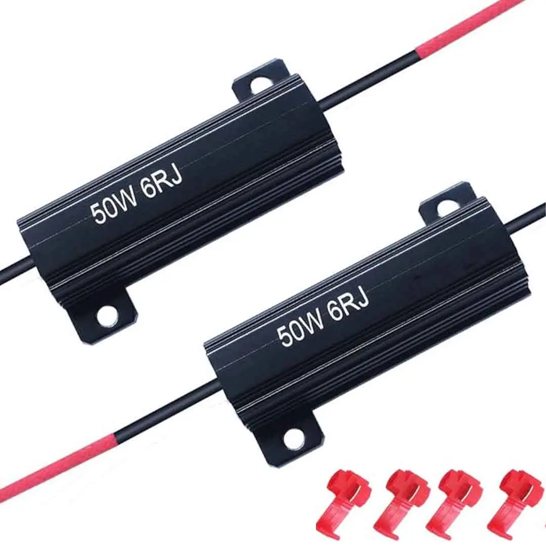 Load Resistors 2 Pack | 50W 6Ohm Car For Led Bulb Fast Hyper Flash 1