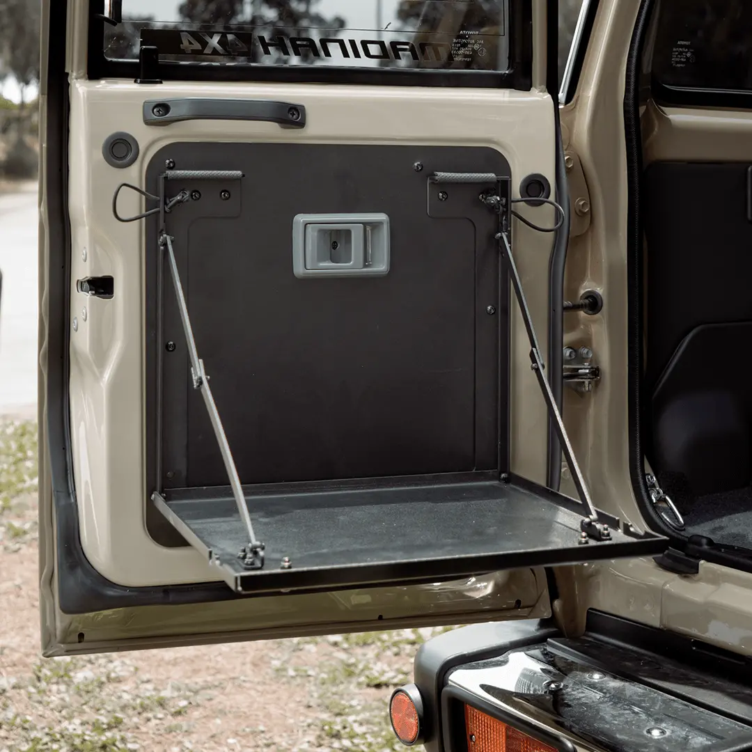 Rear Door Alloy Folding Table (Passenger Side) Suits Troop Carriers & 76 Series 1