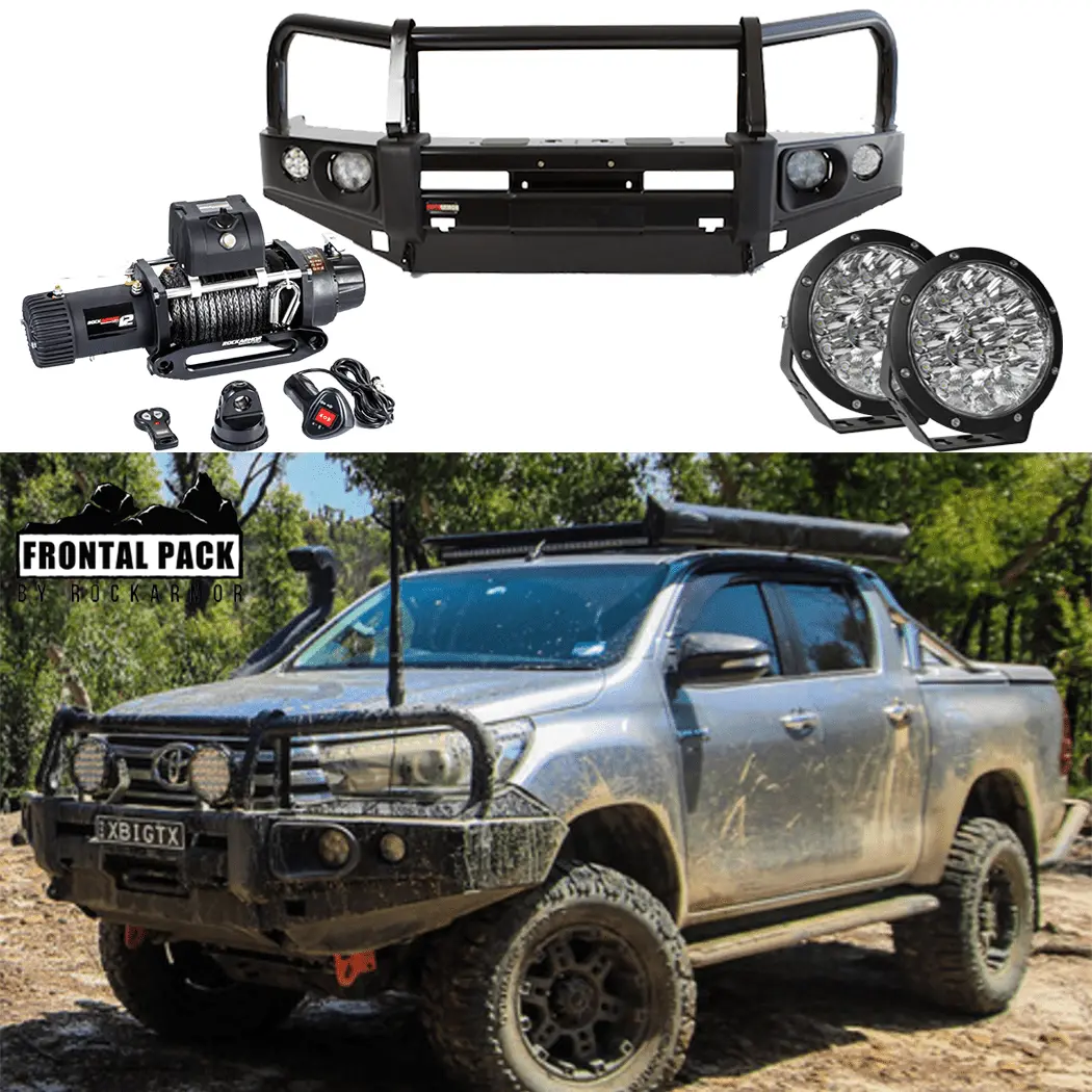 Frontal Pack | Bullbar Winch  Spotties Suits Toyota Hilux 09/2015 - 09/2020 | Rockarmor 1