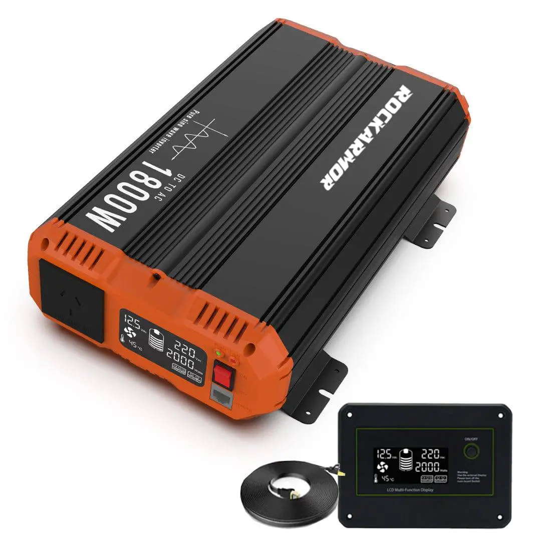 1800W Pure Sine Wave Inverter Rockarmor 12V To 240Ac 1