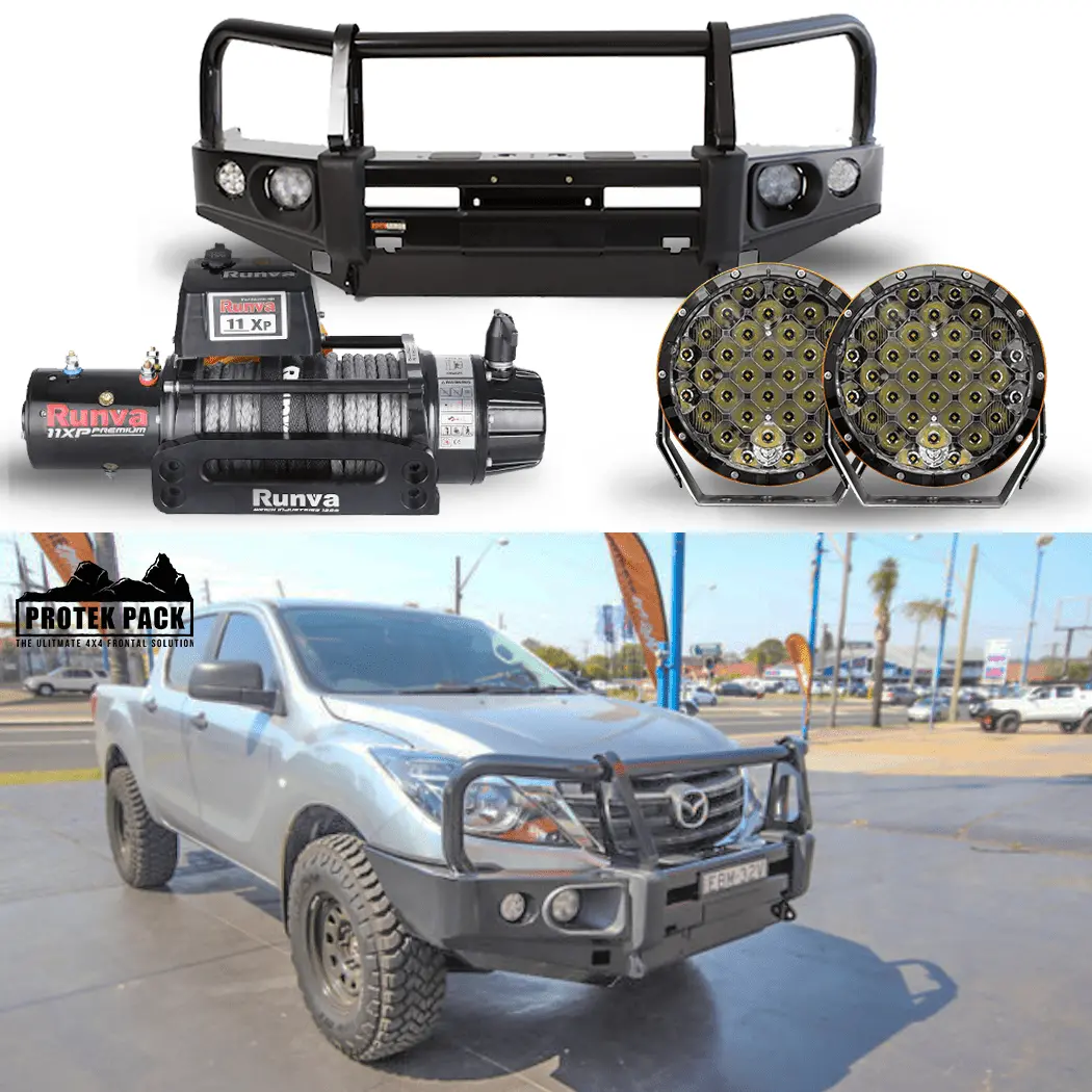 Mazda Bt50 Protek Pack - Bull Bar, Runva Winch, Stedi Led Lights 1