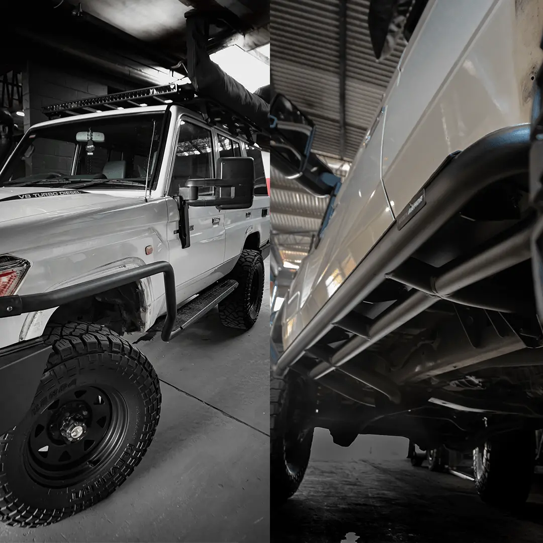 Rock Sliders Suits 76 Series / 79 Series Dual Cab | Rockarmor 1