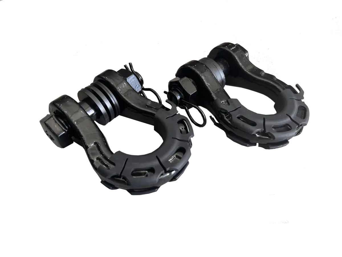 8 Tonne 4X4 Rated Recovery Shackles | Pair (Black) 1