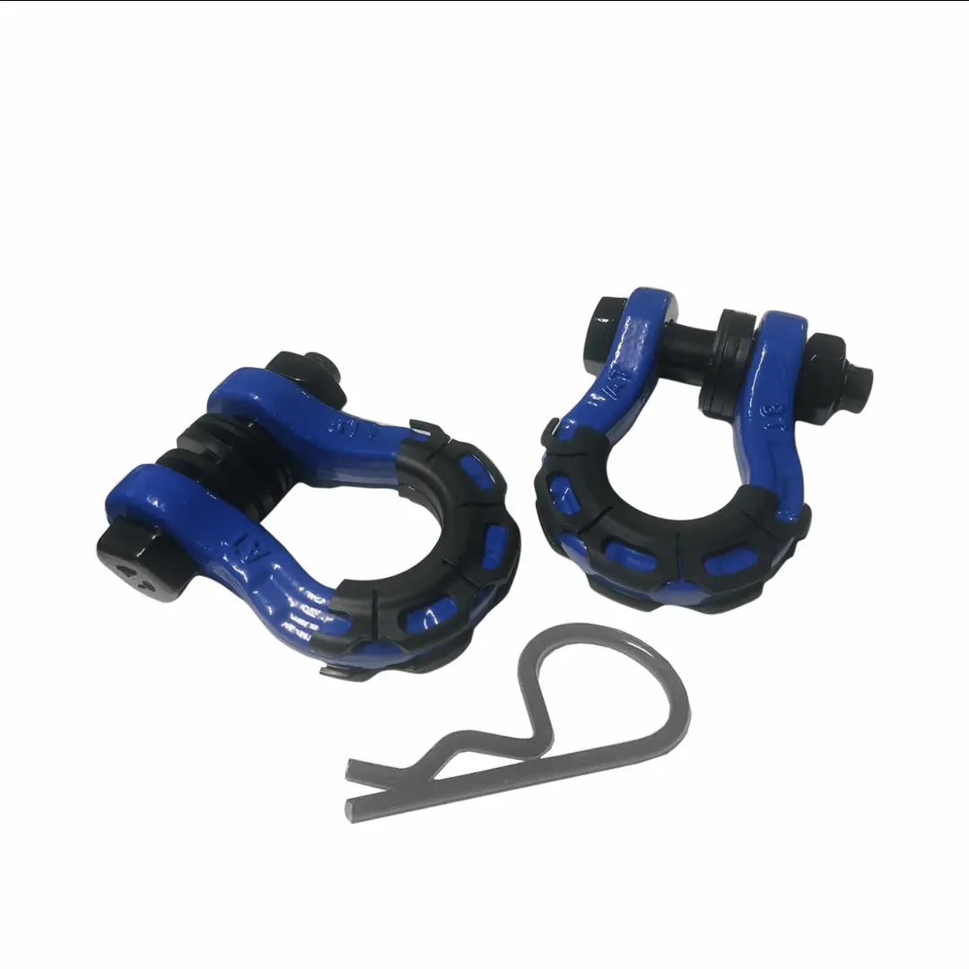 8 Tonne 4X4 Rated Recovery Shackles | Pair (Blue) 1
