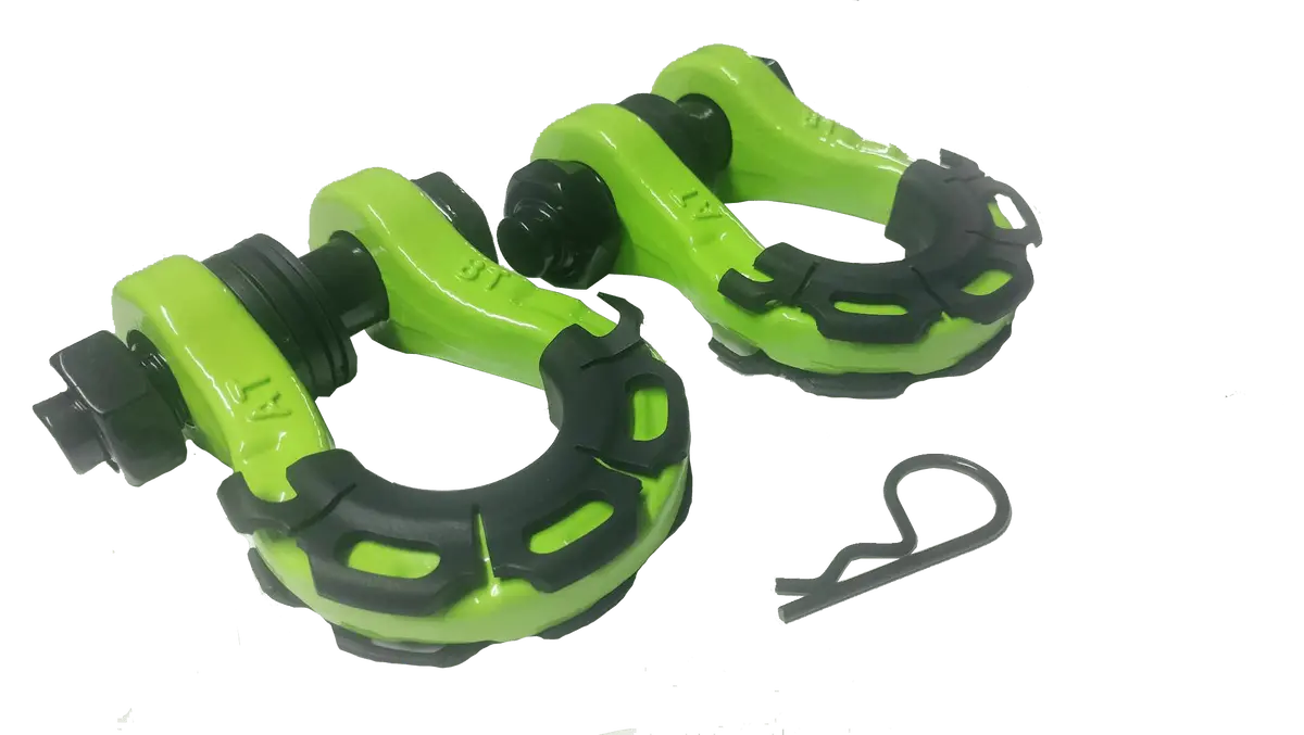 8 Tonne 4X4 Rated Recovery Shackles | Pair (Green) 1