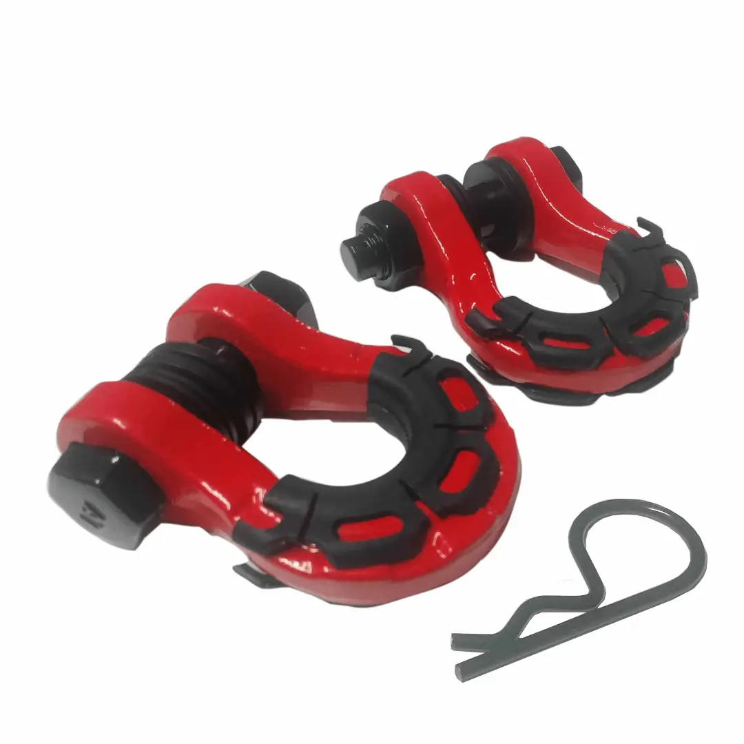 8 Tonne 4X4 Rated Recovery Shackles | Pair (Red) 1