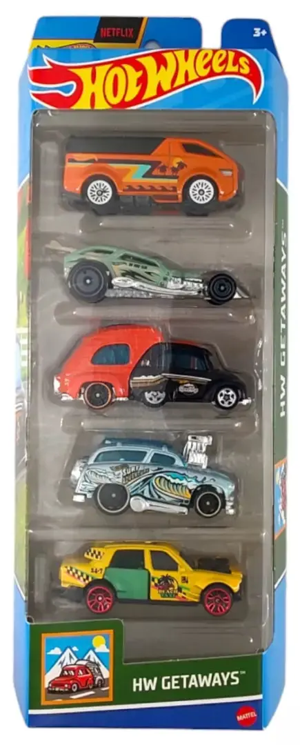 Hot Wheels 5 Car Gift Pack - Hw Getaways Pack Of 5 For Kids & Collectors 1