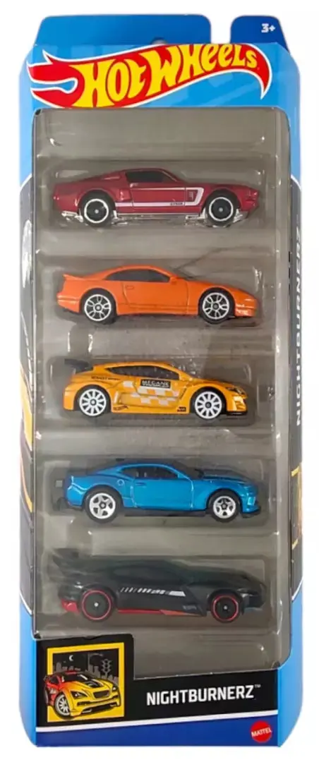 Hot Wheels 5 Car Gift Pack - Nightburnerz Pack Of 5 For Kids & Collectors 1