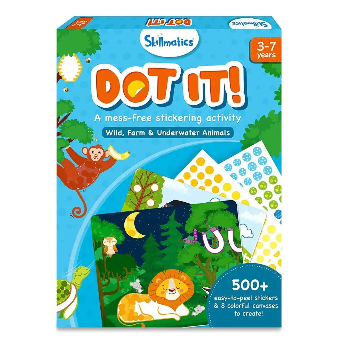 Skillmatics Art Activity Dot It! Wild, Farm & Underwater - No Mess Sticker Art Gifts For Kids Ages 3 To 7 Years 1