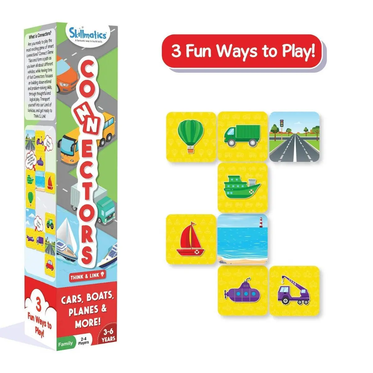 Skillmatics Connectors Educational Game: Cars, Boats, Planes & More | Fun & Fast Family Game Of Smart Connections | Gifts For Boys And Girls Ages 3-6 2