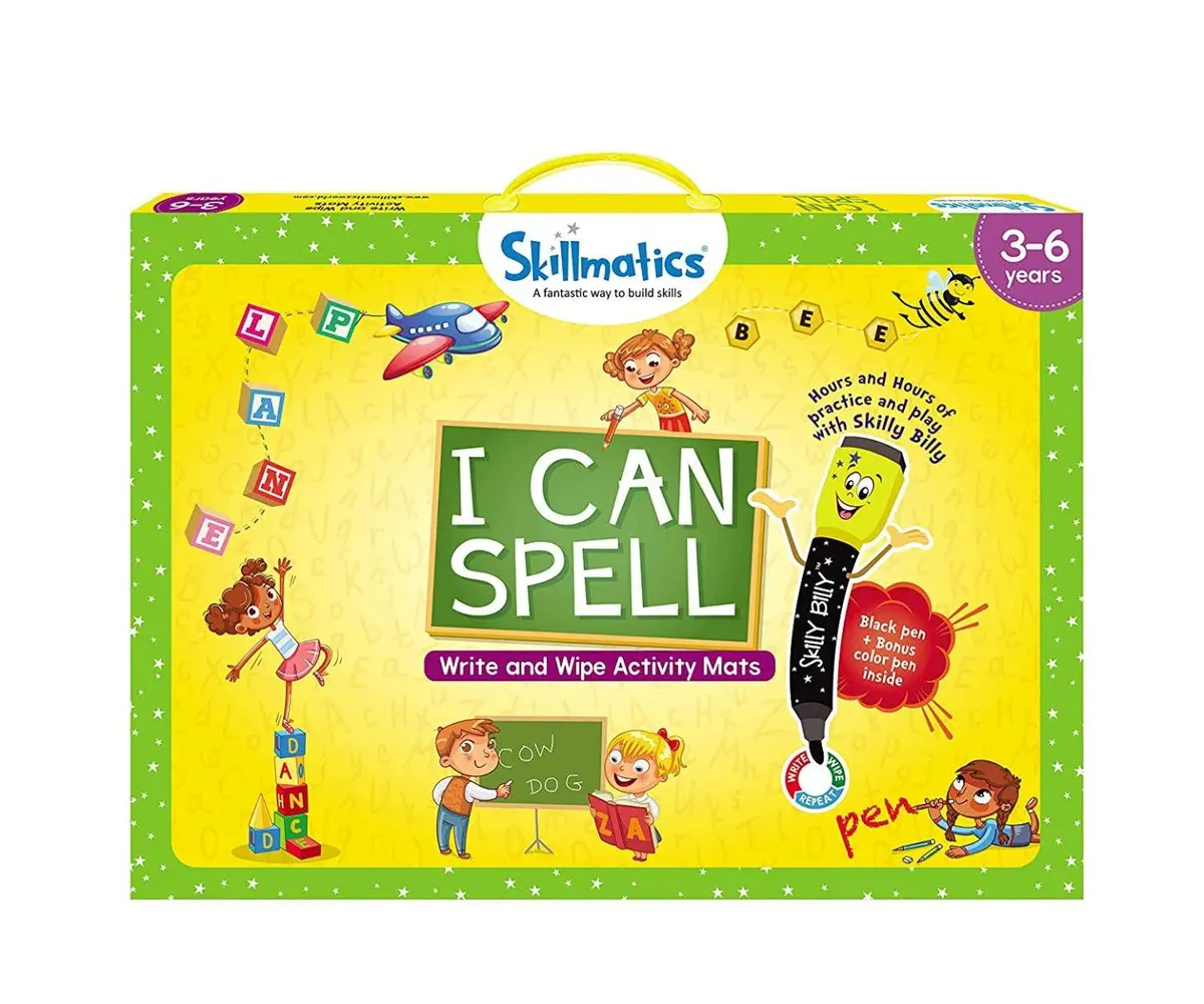 Skillmatics I Can Spell - Reusable Activity Mats With 2 Marker Pens Educational Game For Ages 3-6 Years 1
