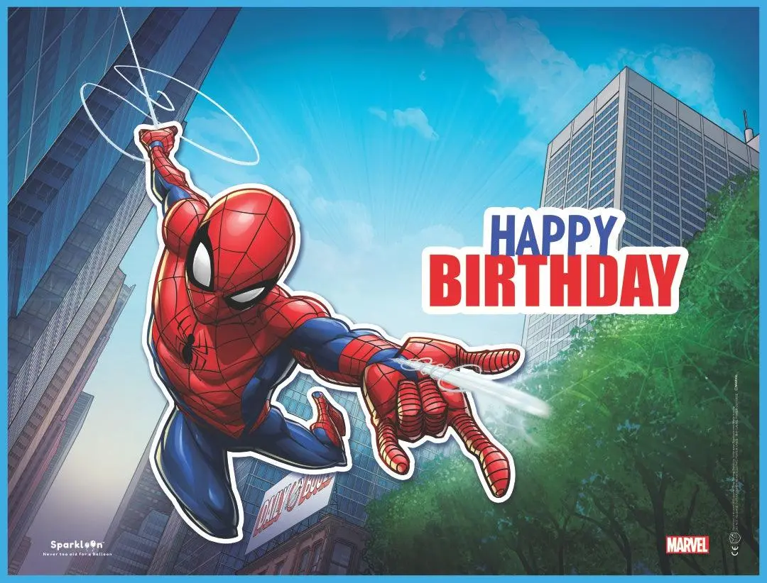 Marvel Spider Man Happy Birthday Foil Backdrop, Pack Of 1 1