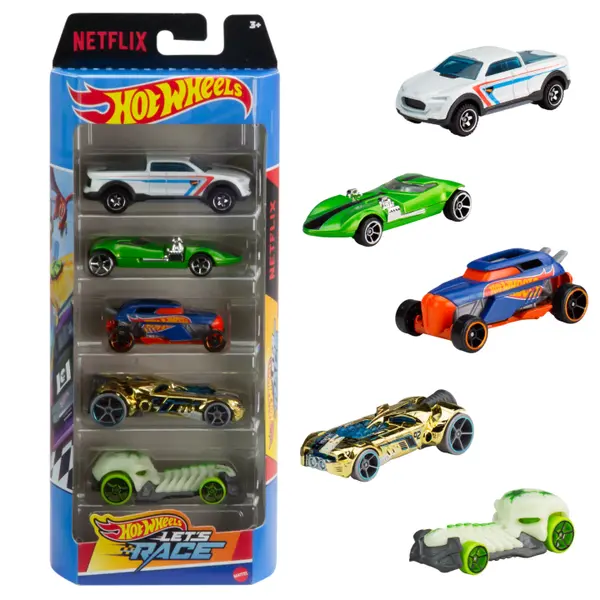 Hot Wheels 5 Car Gift Pack - Hw Let's Race Pack Of 5 For Kids & Collectors 1