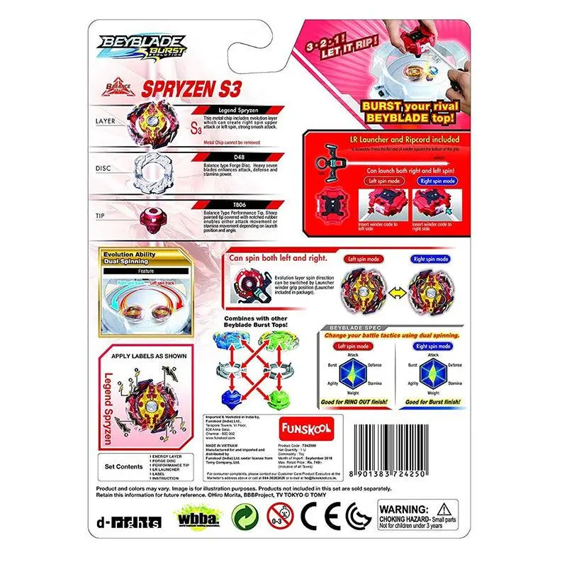 Takaratomy Beyblade Burst Evolution Legend Spryzen 2