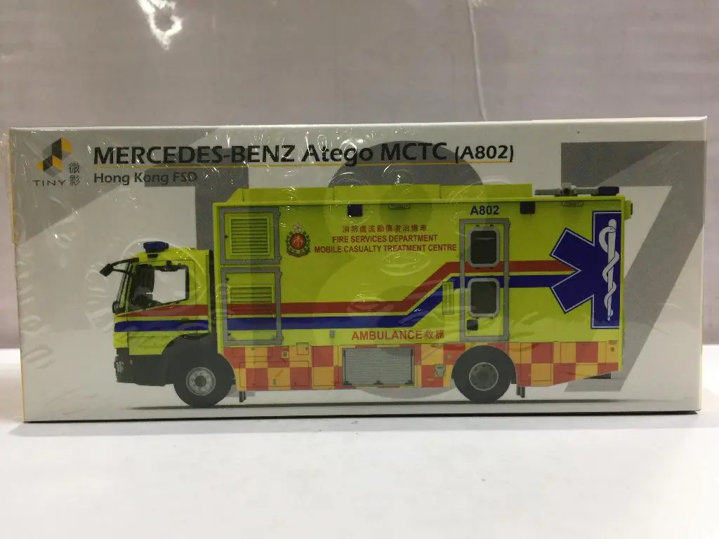 Toyeast Tiny City 187 Die-Cast Model Car Mercedes-Benz Atego Mctc A802 Hong Kong Fsd Atc64667 00058 (C1120-22) 1