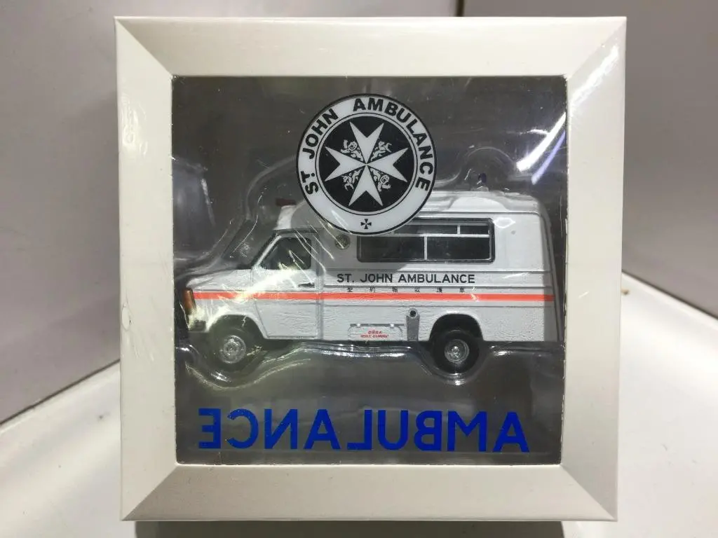 Toyeast Tiny City Die-Cast Model Car 1980'S Ambulance Hong Kong St. John Atc64875 00092 (C1120-53) 1