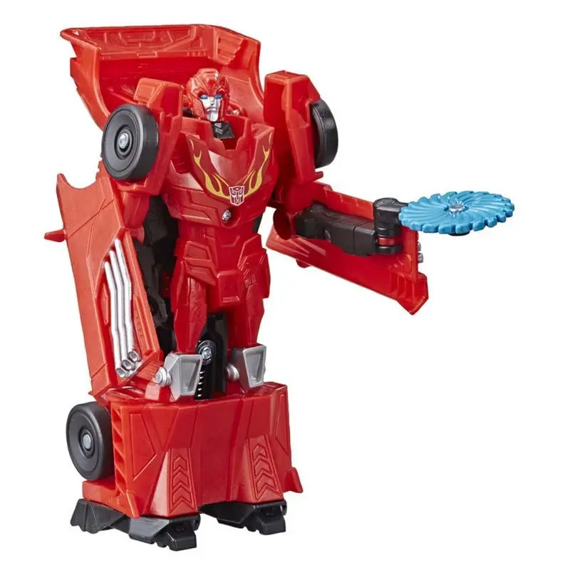 Transformers Toys Cyberverse Action Attackers: 1-Step Changer Autobot Hot Rod Action Figure - Repeatable Fusion Flame Action Attack Move 1
