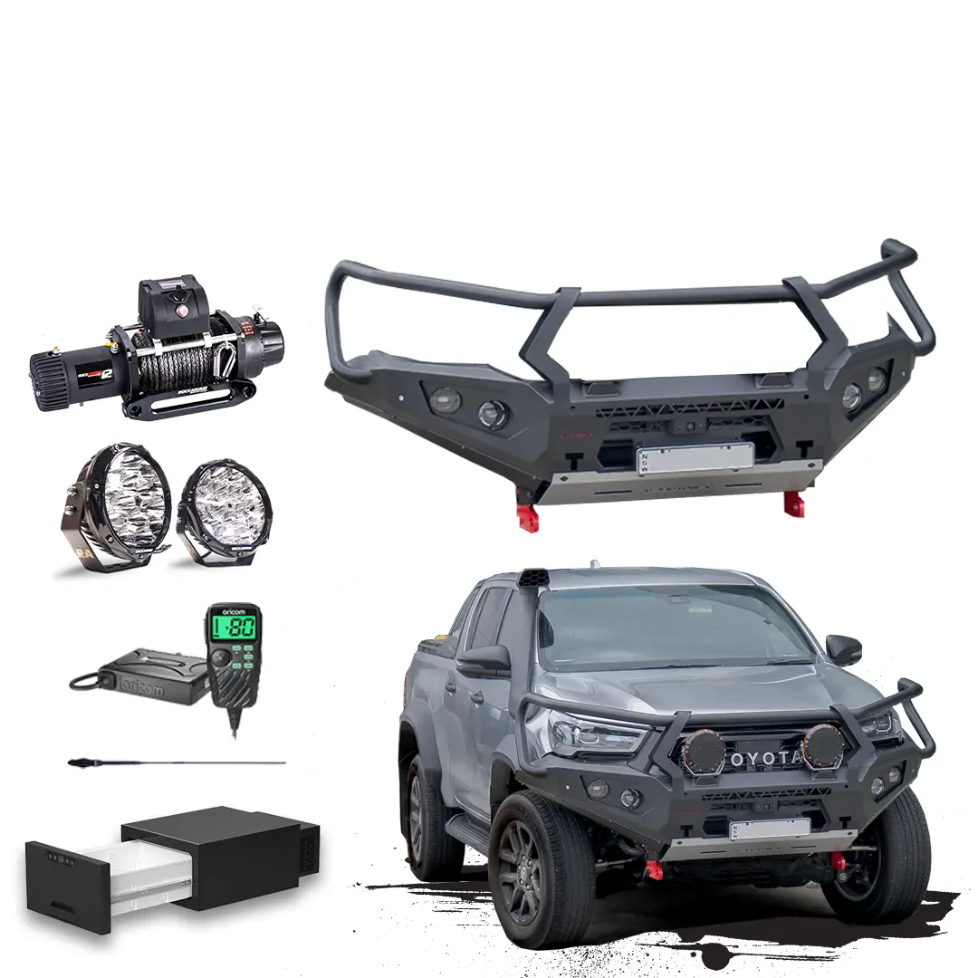 Hilux Wide Body Touring Pack Suits: Gr Hilux / Rogue My23 - Bullbar, Winch, Lights, Uhf + Free Fridge 1