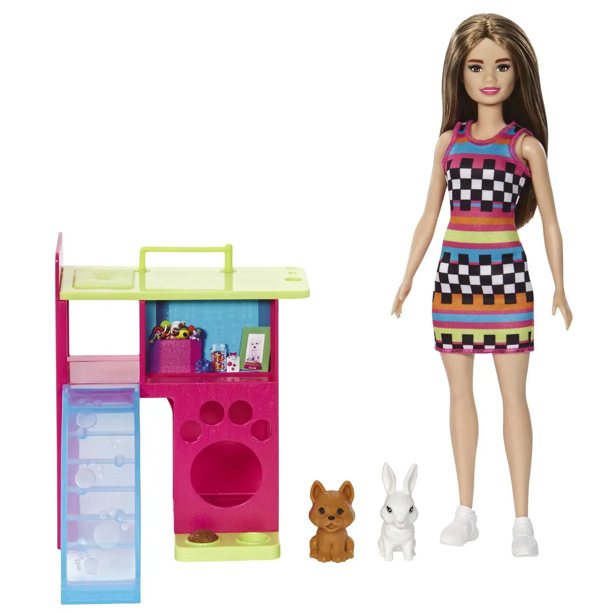 Barbie Doll And Pet Playhouse With 2 Pets Playset For Kids Ages 3+ 1